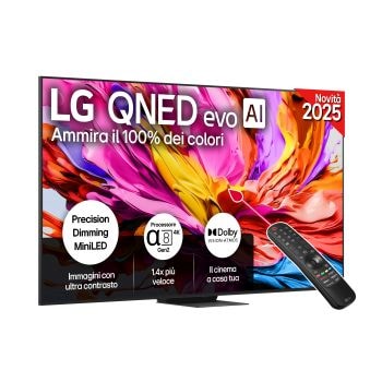 Foto frontale del TV LG QNED evo AI QNED86 100