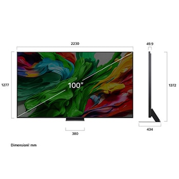 Dimensioni del TV LG QNED86