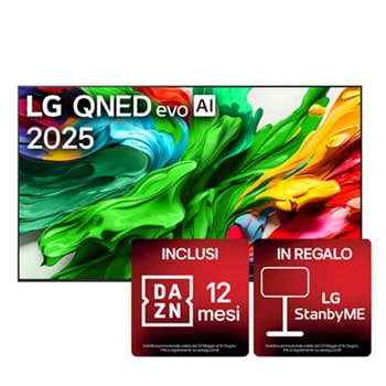Foto frontale del TV LG QNED evo AI QNED86 100