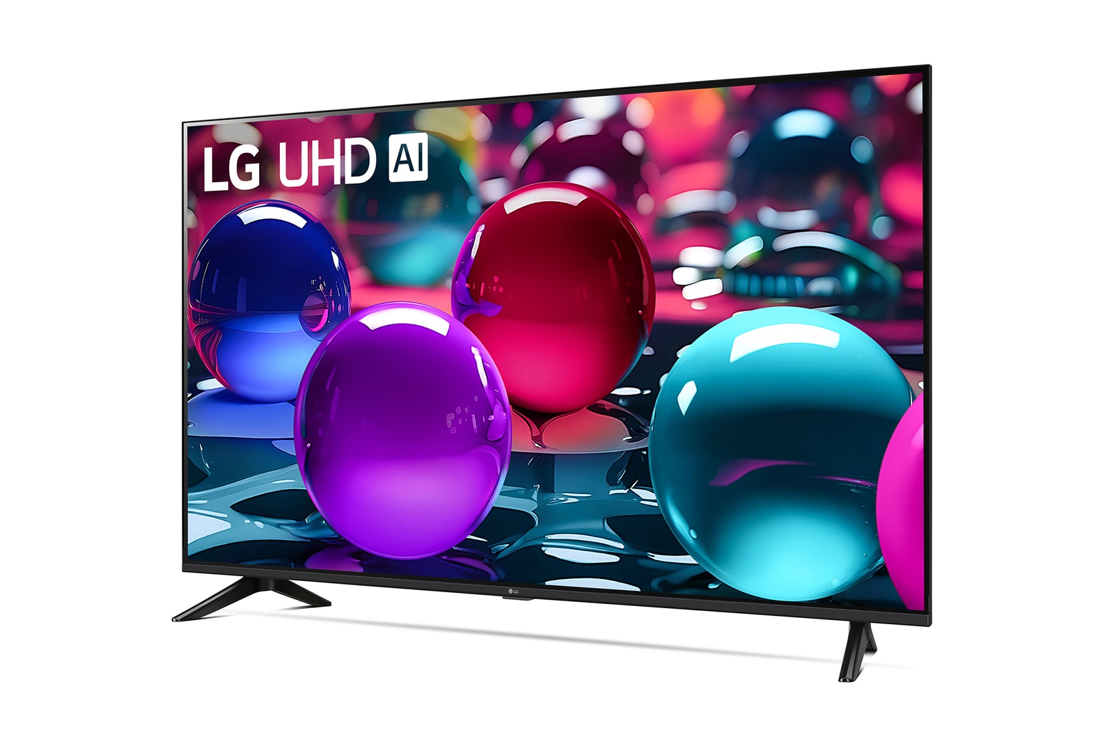 TV LG UA73 43 pollici 43UA73006LA visto da tre quarti 