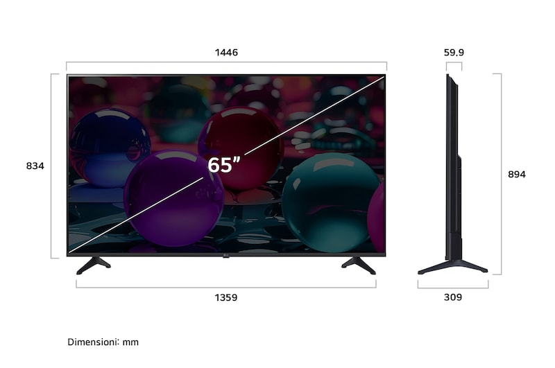 Dimensioni del TV