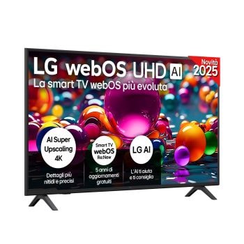 Foto frontale del TV LG AU75 {screen size} 