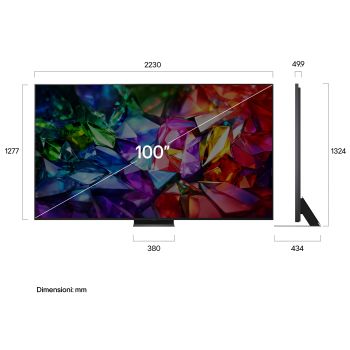Immagine con le misure in millimetri del TV 100 pollici LG Micro RGB MRGB96