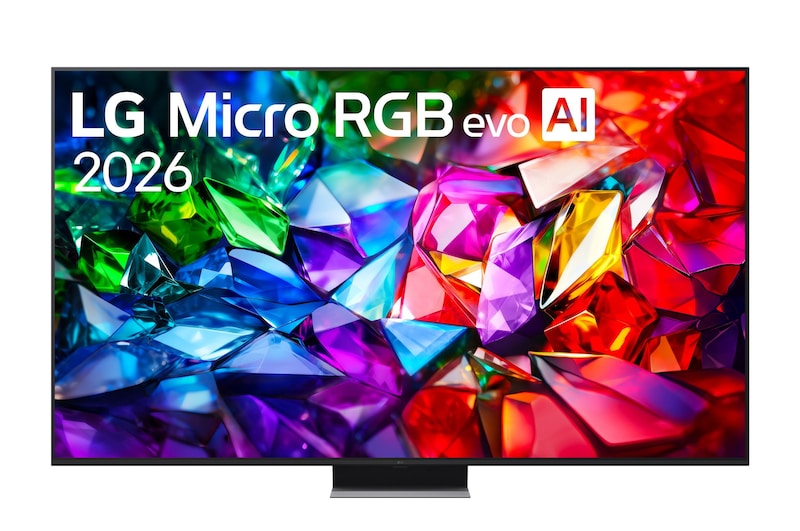 Vista frontale di TV 86 pollici LG Micro RGB MRGB96 4K Smart TV 2026 86MRGB96B6B