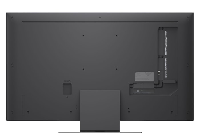 TV 50 pollici LG Mini RGB MRGB87 vista posteriore del televisore con pannello nero e comparti tecnici sul