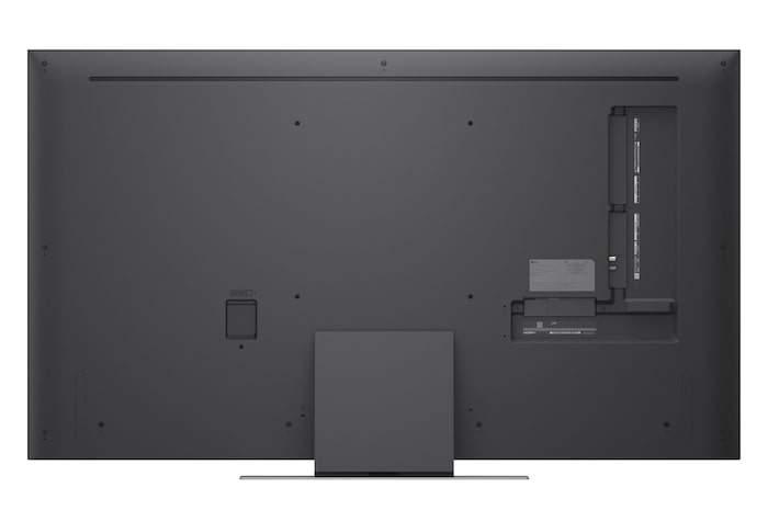TV 55 pollici LG Mini RGB MRGB88 vista posteriore del televisore con pannello nero e comparti tecnici sul