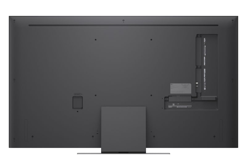 TV 55 pollici LG Mini RGB MRGB88 vista posteriore del televisore con pannello nero e comparti tecnici sul