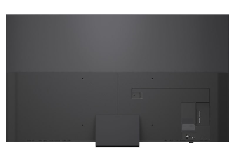 TV 86 pollici LG Mini RGB MRGB87 vista posteriore del televisore con pannello nero e comparti tecnici sul