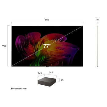 Immagine dimensioni TV 2026 OLED83W69LA