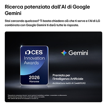 Ricerca potenziata dall'AI di Google Gemini TV 2026 OLED83W69LA