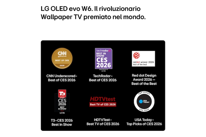 Wallpaper TV premiato nel mondo OLED83W69LA