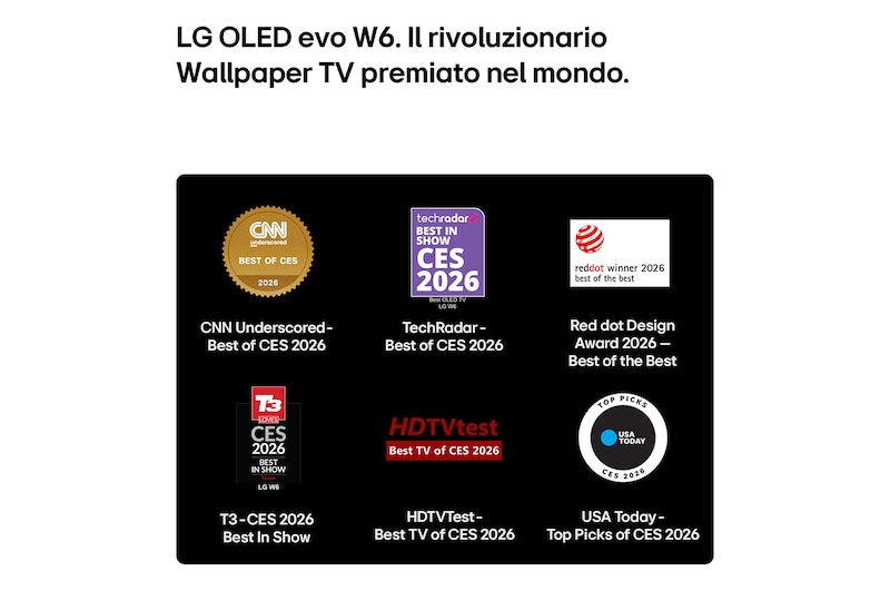 Wallpaper TV premiato nel mondo OLED83W69LA