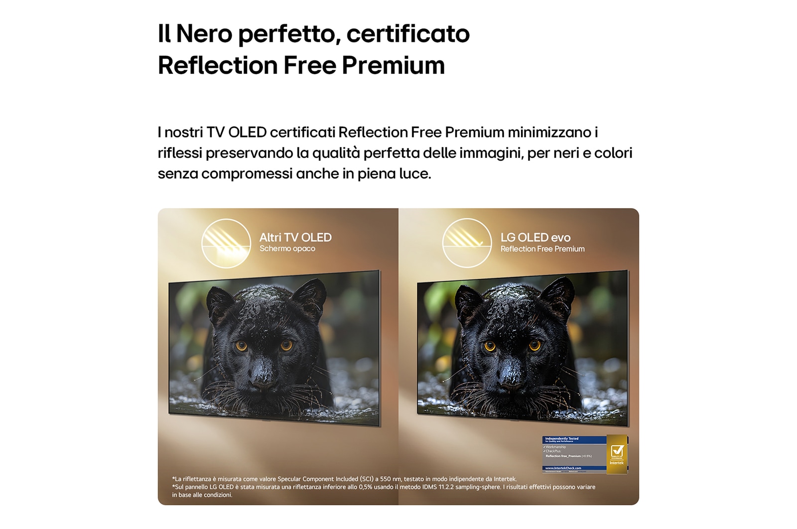 Certificato Reflection Free Premium TV 2026 OLED83W69LA