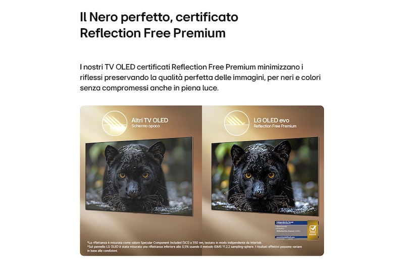 Certificato Reflection Free Premium TV 2026 OLED83W69LA