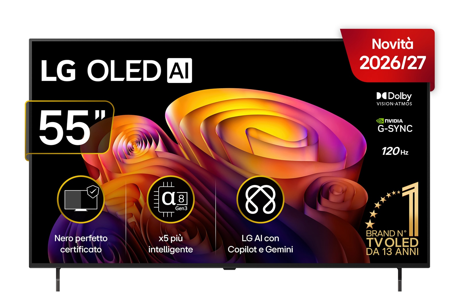 Foto frontale TV OLED55B6ELC 2026