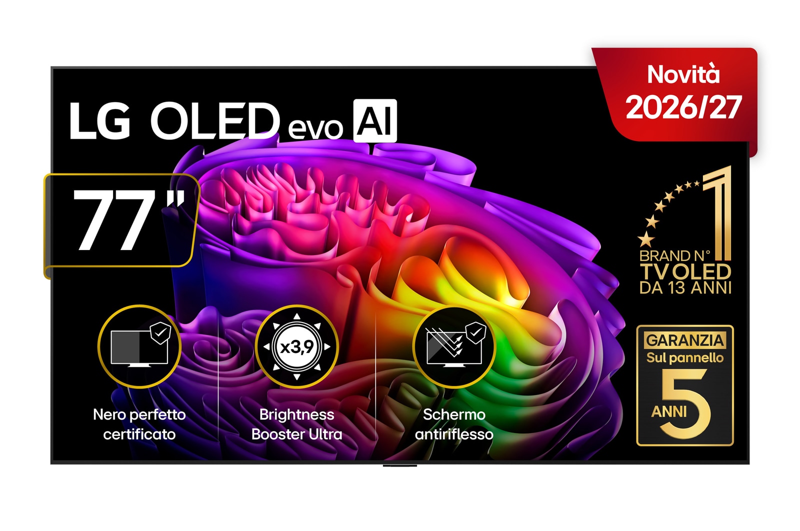Foto frontale TV OLED77G64LW 2026