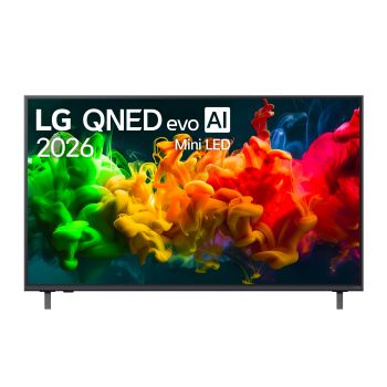 Vista frontale di TV 55 pollici LG QNED evo AI MiniLED QNED80B 4K Smart TV 2026 55QNED80B6B
