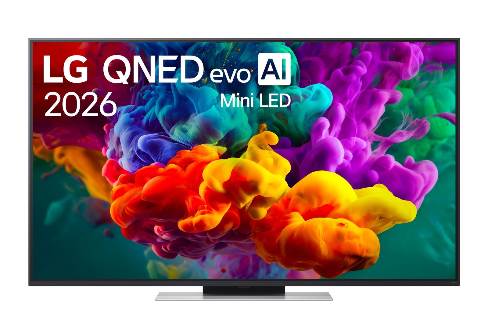 Vista frontale di TV 55 pollici LG QNED evo AI MiniLED QNED86B 4K Smart TV 2026 55QNED86B6B