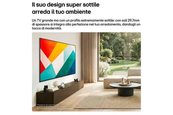 Caratteristica Design super sottile per il TV LG QNED evo MiniLED