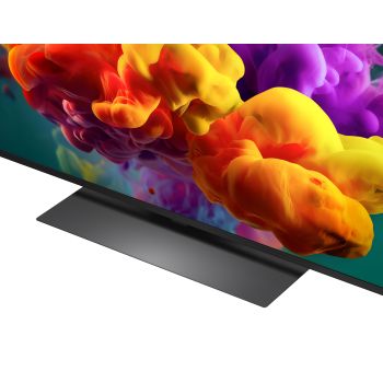 Dettaglio della base da appoggio del TV LG QNED evo Mini LED 55QNED87B6A