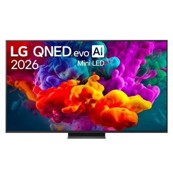 Vista frontale di TV 65 pollici LG QNED evo AI MiniLED QNED87B 4K Smart TV 2026 65QNED87B6A