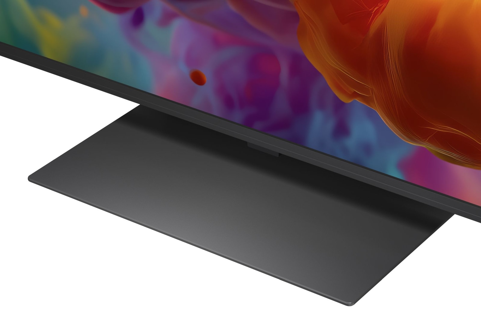 Dettaglio della base da appoggio del TV LG QNED evo Mini LED 65QNED87B6A