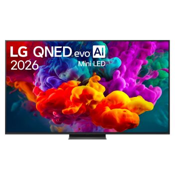 Vista frontale di TV 75 pollici LG QNED evo AI MiniLED QNED87B 4K Smart TV 2026 75QNED87B6A