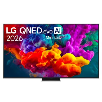 Vista frontale di TV 86 pollici LG QNED evo AI MiniLED QNED87B 4K Smart TV 2026 86QNED87B6A