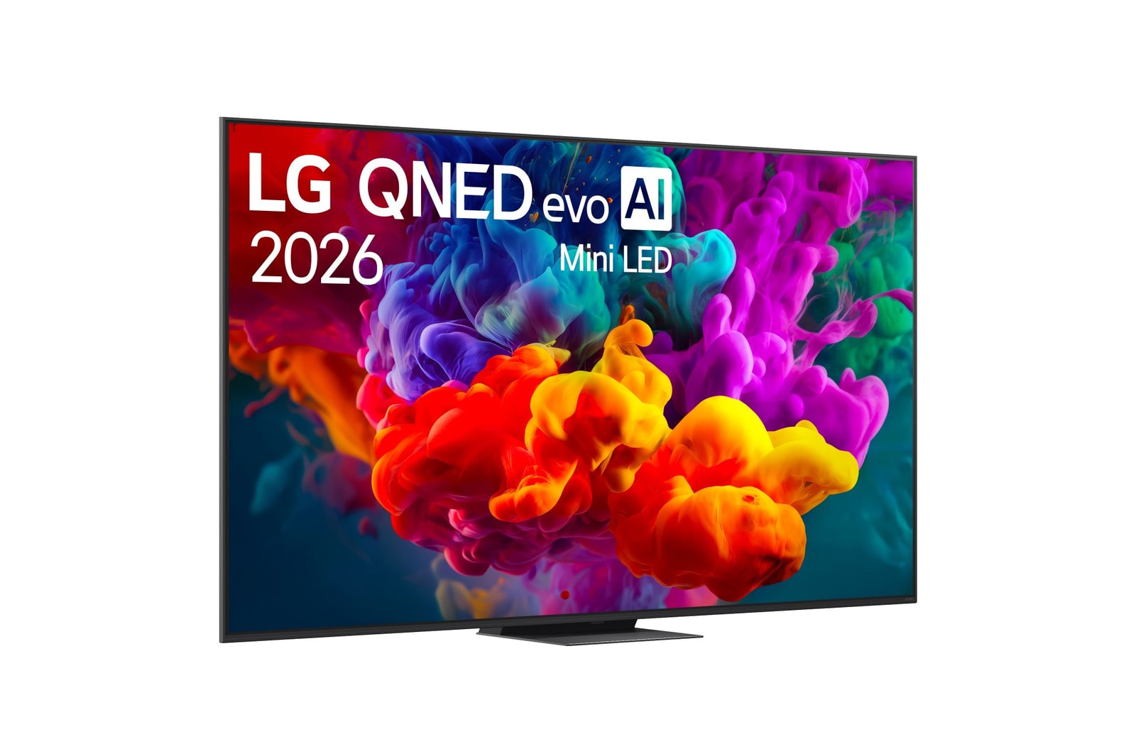 Immagine di tre quarti verso destra del TV LG QNED evo Mini LED 86QNED87B6A
