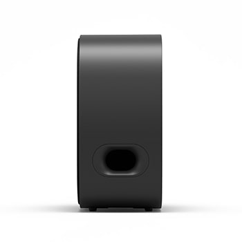 Speaker compatto nero con design moderno e minimal.