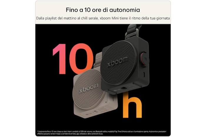 Fino a 10 ore di autonomia xboom Mini