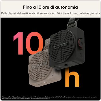 Fino a 10 ore di autonomia xboom Mini
