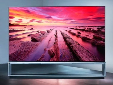 Una TV che mostra un tramonto