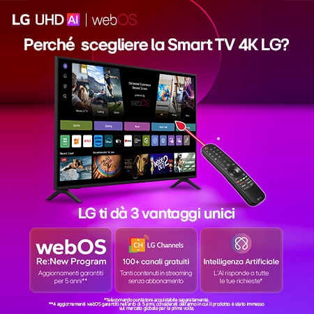 Vantaggi unici Smart TV 4K LG