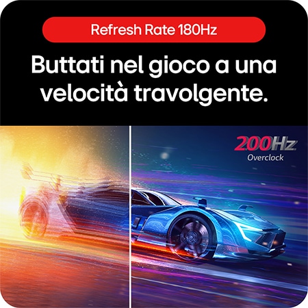 Monitor Gaming LG UltraGear 32GS75Q che presenta una velocità superiore e un nuovo standard grazie al refresh rate di 200 Hz Overclock (O/C).