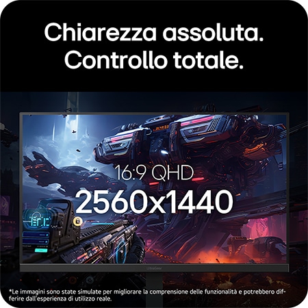 Monitor Gaming LG UltraGear™ 27G640A mostra una scena di gioco dettagliata, enfatizzando la risoluzione QHD 16:9 di 2560x1440 per chiarezza assoluta e controllo totale.
