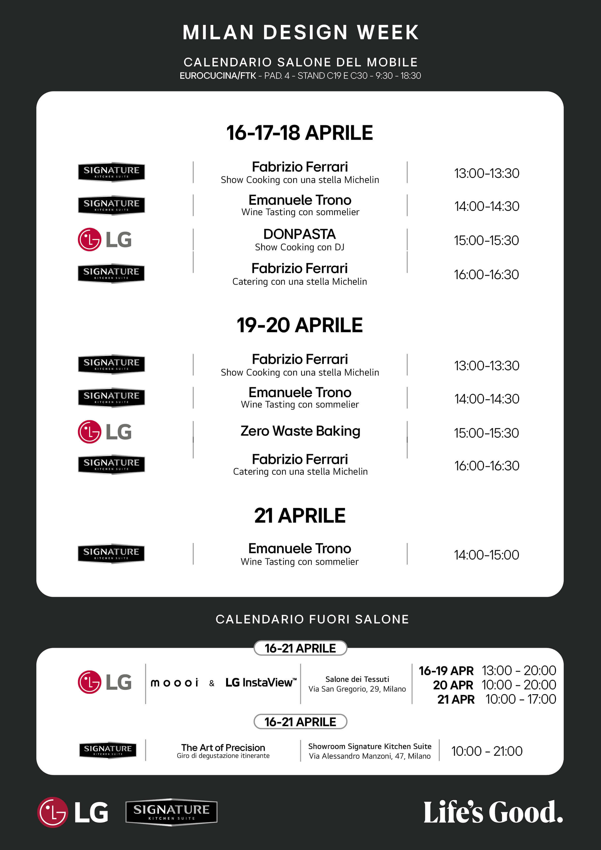 Calendario Design Week