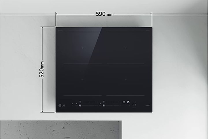 Immagine con le dimensioni del piano a induzione.