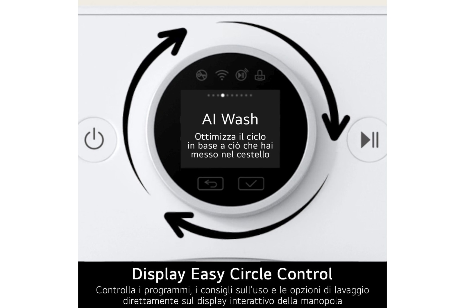 Display Easy Circle Control asciugatrice LG RHX7010TLB