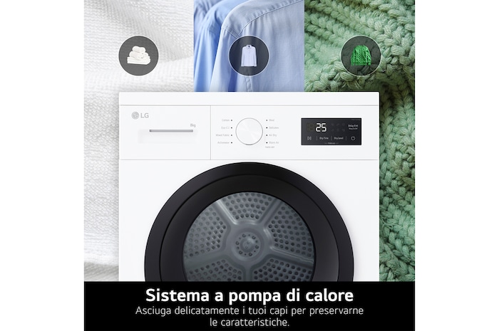 Immagine asciugatrice a poma di calore 