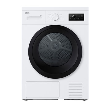 Vista frontale di Asciugatrice 8kg Pompa di calore | Serie A1 Classe D | 8 programmi, 3 livelli di asciugatura, Sensore asciugatura RNA1008NWK