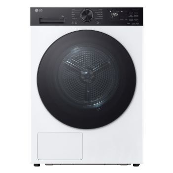 Vista frontale di Asciugatrice 8Kg Pompa di calore DUAL Inverter Serie X5 Classe B | Turbo Dry, AI Dry, Wi-Fi, Allergy Care | White and Black panel RNX5008TKB