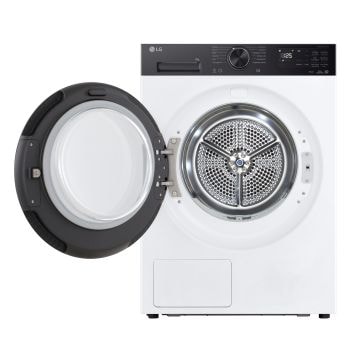 Foto frontale con oblò aperto asciugatrice LG RNX5008TKB