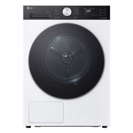 Asciugatrice 10Kg Pompa di calore DUAL Inverter Serie X5 Classe C | Turbo Dry, AI Dry, Wi-Fi, Allergy Care | White and Black pannel with silver knob - RNX5010TKC | LG IT