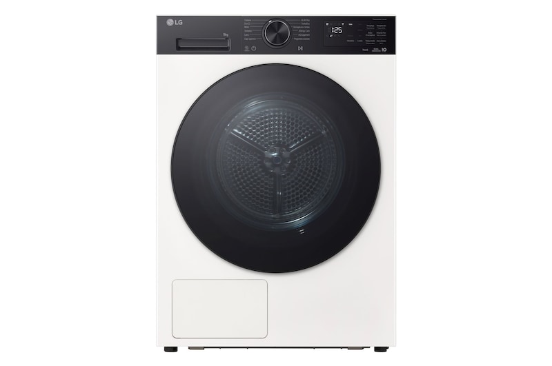 Vista frontale di Asciugatrice 10Kg Pompa di calore DUAL Inverter Serie X5 Classe C | Turbo Dry, AI Dry, Wi-Fi, Allergy Care RNX5010TWBB