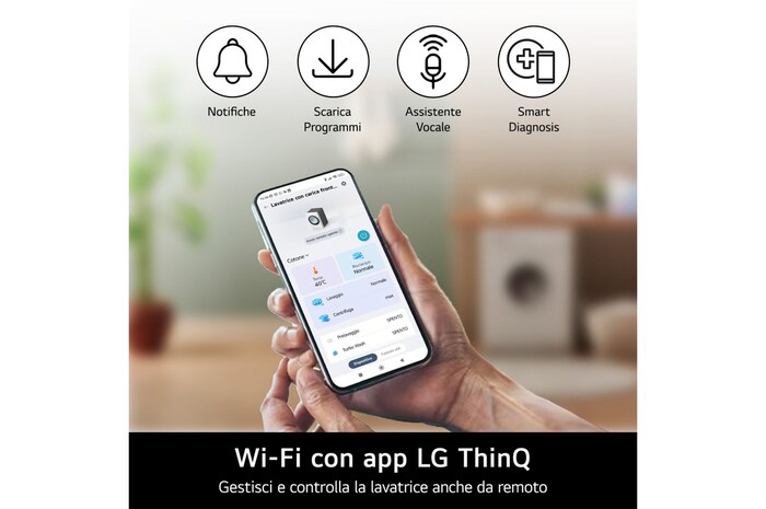 Wi-Fi con app LG ThinQ. asciugratrice LG RNX5010TWBB