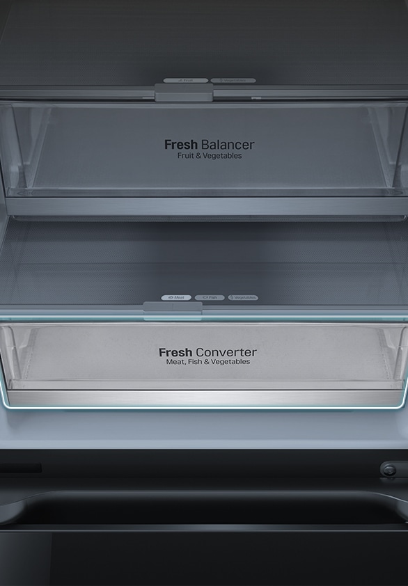 Immagine che mostra l'area Metal Fresh dentro il frigorifero