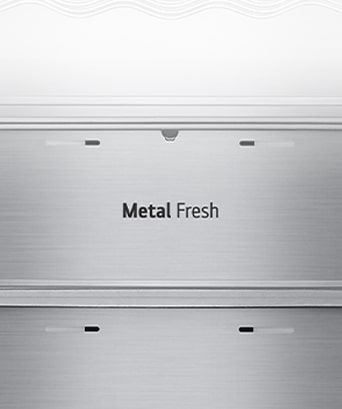 Dettaglio dell'interno del frigorifero con Metal Fresh