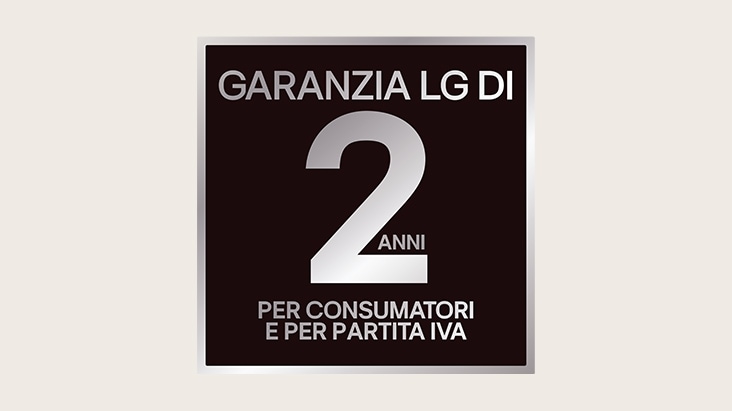 Immagine con Garanzia LG di 20 anni per consumatori e per partita IVA