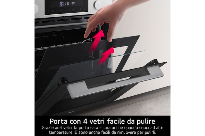 Caratteristica Porta con 4 vetri facile da pulire